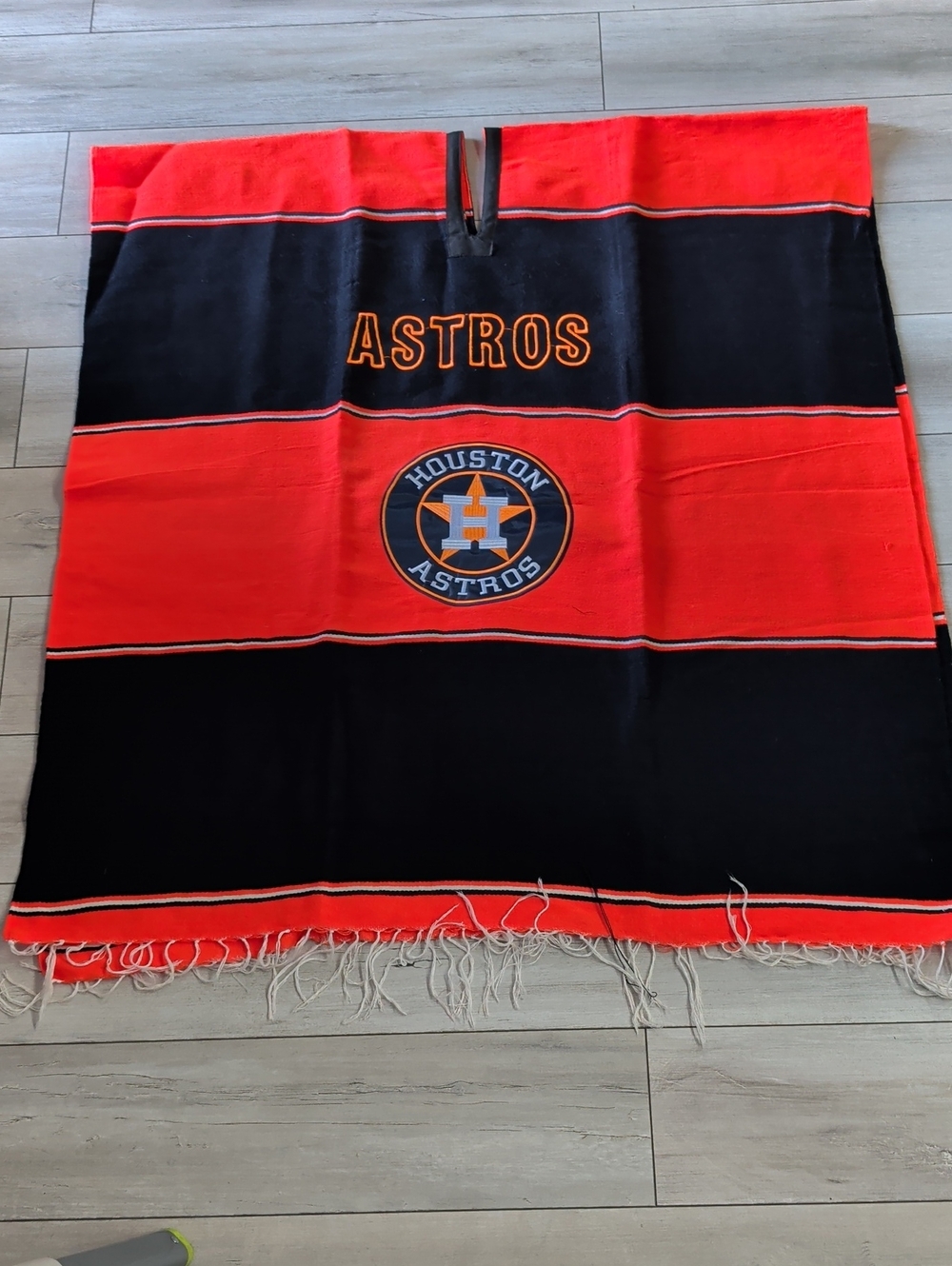 Houston Astros Pullover Poncho - Orange & Black
